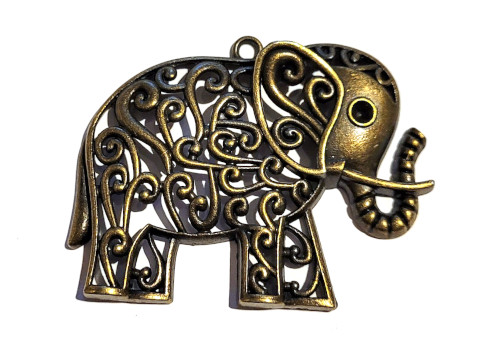 Anhnger Elefant, verziert, bronzefarben, 62x49mm